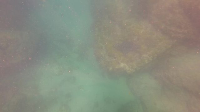SAN JOSE DEL CABO BCS MEXICO-2023: Underwater Rocky Seabed with Clear Turquoise Water