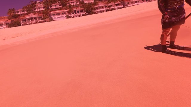 SAN JOSE DEL CABO BCS MEXICO-2023: Person Sandboarding on a Sandy Slope