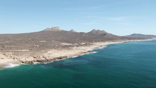 BUZZARDS BEACH EAST CAPE BCS-2023: Rocky Coastline with Sandy Beach and Turquoise Ocean
