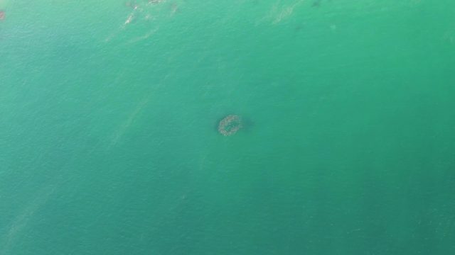 BUZZARDS BEACH EAST CAPE BCS-2023: Circular Underwater Structure in Clear Turquoise Water