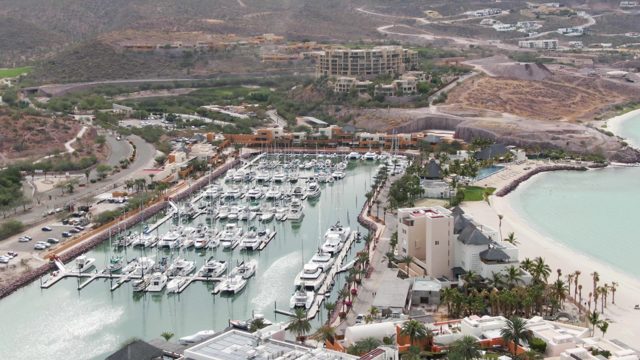 LA PAZ BCS-2023: Marina with Yachts and Sandy Beach near Hills