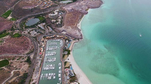 LA PAZ BCS-2023: Marina, Sandy Beach, and Water Fountain in Motion