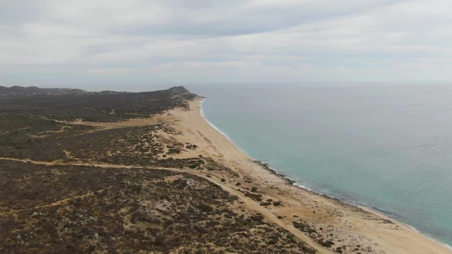 PUNTA GORDA BEACH BCS-2023: Sandy Beach and Turquoise Ocean Along a Coastal Headland