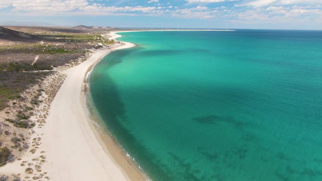 Coastal Shoreline with Turquoise Waters and Gentle Waves