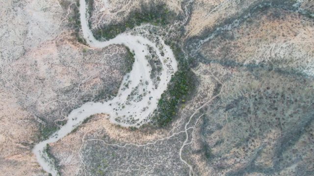Drying River in Arid Landscape