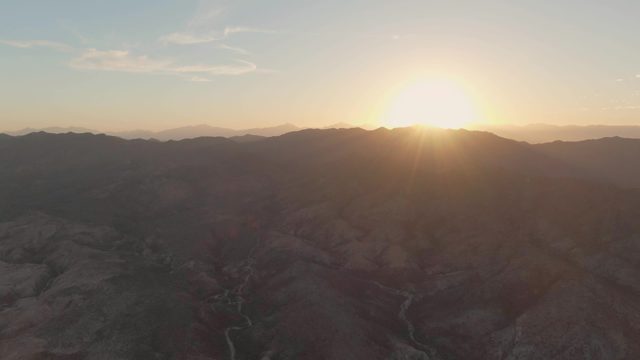 Sunset Over Red Rock Canyon and Mountain Ranges