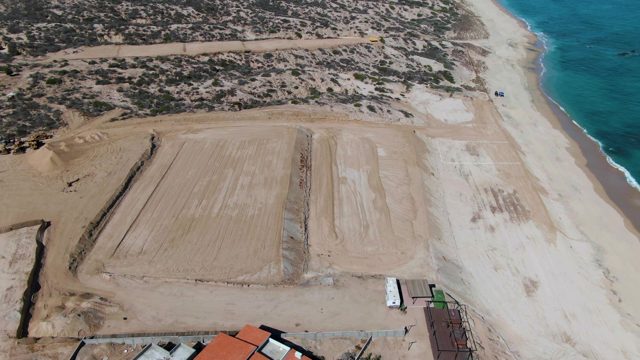 Beachside Construction Site with Emerging Buildings