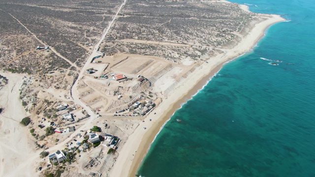 Coastal Construction Site and Ocean Shore