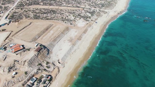 Coastal Construction Site and Sandy Beach