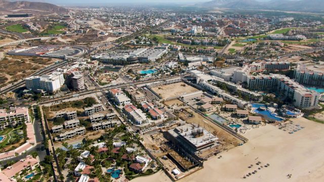 Coastal Resort and Beach Aerial Pan