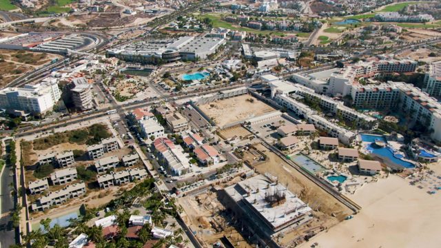 Coastal Urban Development with Buildings and Beach
