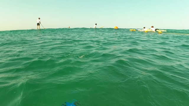 LOS BARIELLES BCS MEXICO-2023: People Swimming and Paddleboarding in Ocean Waters