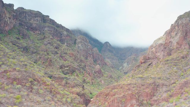 PUERTO ESCONDIDO BCS MEXICO-2020: Misty Mountain Valley with Shifting Clouds