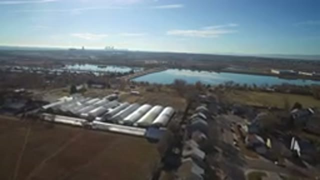 WESTMINSTER COLORADO-2016: Flying Over Fields Farm And A Small Housing Development