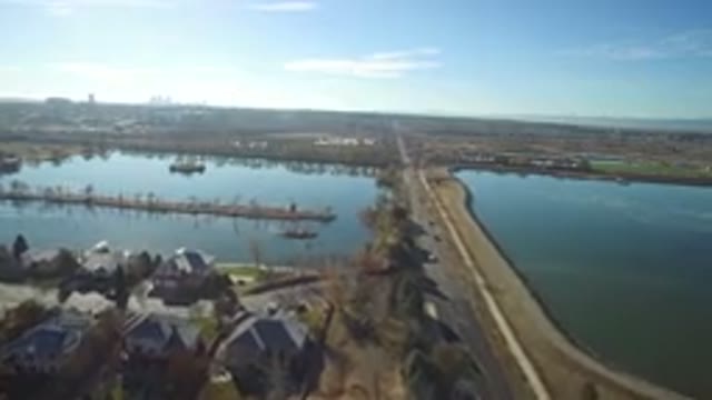 WESTMINSTER COLORADO-2016: Camera Sky View Of Homes And Highway Over Natural