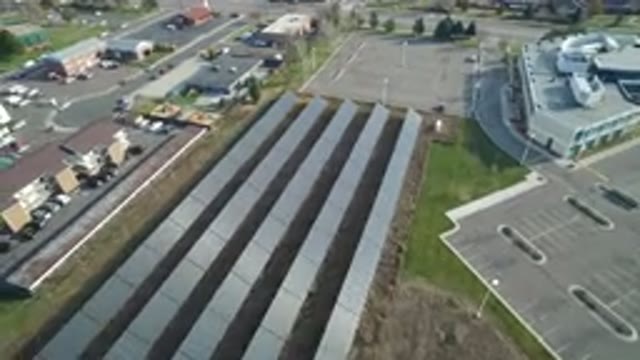WESTMINSTER COLORADO-2016: Drones Eye View Of Aerial Footage Of A Towns Solar Buildings