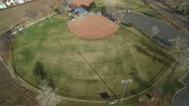 WESTMINSTER COLORADO-2016: Overhead View Of Baseball Diamond With Freshly Cut