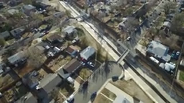 WESTMINSTER COLORADO-2016: Flying Over Houses Neighborhood Trees Canal