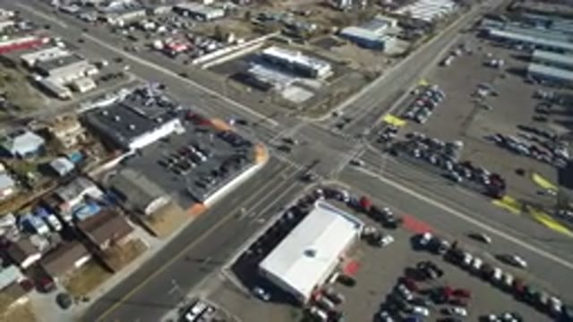WESTMINSTER COLORADO-2016: Flyover Of Urban Intersection With Cars Moving And Buildings