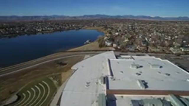 WESTMINSTER COLORADO-2016: Aerial View Of A Big White Building Near An Urban