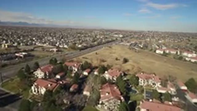 HIDDEN LAKE COLORADO-2016: Drone View Looking Over Neighborhood And Hays