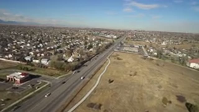 HIDDEN LAKE COLORADO-2016: Top View City With Slow Moving Camera