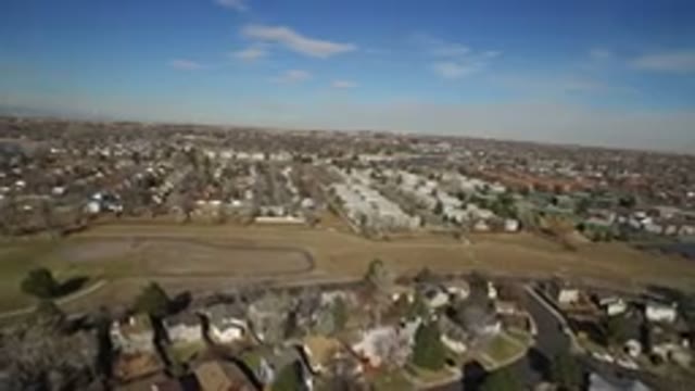 HIDDEN LAKE COLORADO-2016: Aerial Pan Over Housing Estate From A Drone Flying