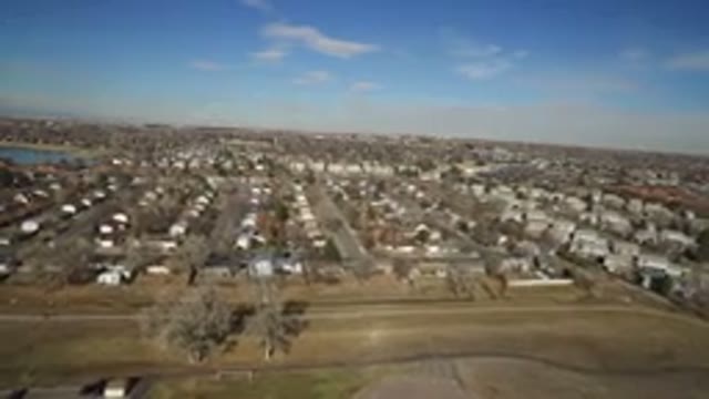 HIDDEN LAKE COLORADO-2016: Aerial Video Of A Small Residential Town Near A Large