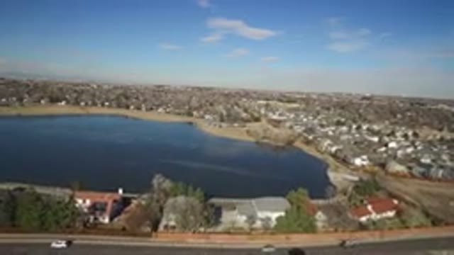 HIDDEN LAKE COLORADO-2016: Top View Of A City With Many Houses Cars And Trees
