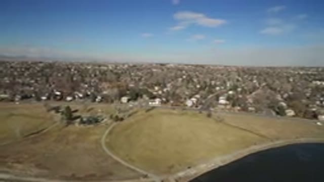 HIDDEN LAKE COLORADO-2016: Camera Slowly Panning the City Coastal Line