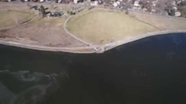 HIDDEN LAKE COLORADO-2016: Top View Or Drone View Colony Houses And Ocean And