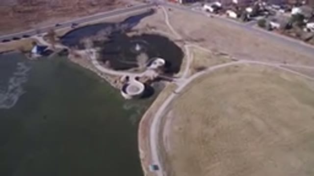 HIDDEN LAKE COLORADO-2016: Drone's Perspective Of A Circular Lake