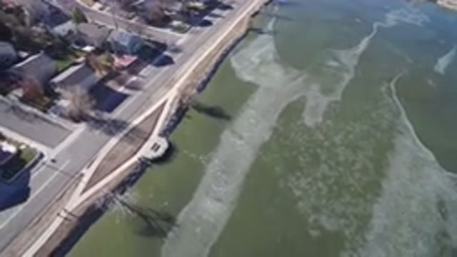 HIDDEN LAKE COLORADO-2016: Aerial Footage Of A Large Highway Near The Water With