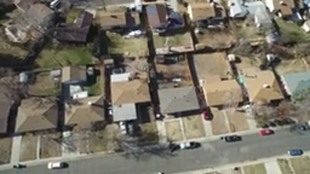 HIDDEN LAKE COLORADO-2016: Drone Overview Of Residential Area In A Sunny Day