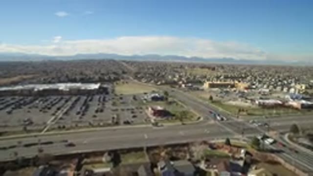 HIDDEN LAKE COLORADO-2016: Top View Of Drone Colony Buildings And Cars