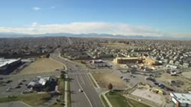 HIDDEN LAKE COLORADO-2016: Top View Of Drone Colony Buildings And Cars