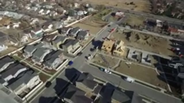 HIDDEN LAKE COLORADO-2016: Drone Footage Over Town Homes Roads Vehicles Parked