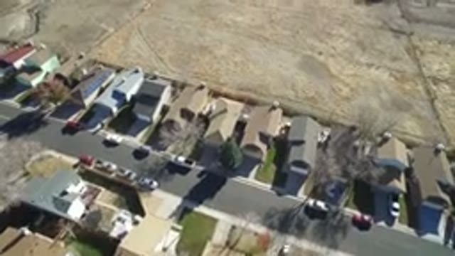 HIDDEN LAKE COLORADO-2016: Bird's Eye View Of Suburban Neighborhood With Empty