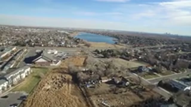 HIDDEN LAKE COLORADO-2016: Bird's Eye View Of A Town By A Small Lake In The