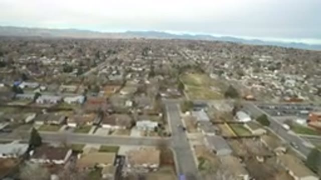 WESTMINSTER COLORADO-2016: Top View Of Drone Colony Houses And Cars Viewing