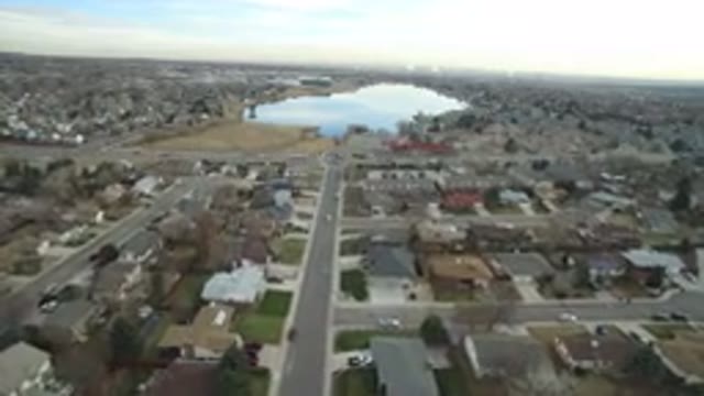 WESTMINSTER COLORADO-2016: Drone Views of a Big City with Houses and a Lake