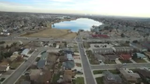 WESTMINSTER COLORADO-2016: Flyover Video Of A Busy Freeway With Many Cars Traveling