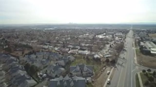 WESTMINSTER COLORADO-2016: Road Middle Of The City Cars Moving Both Side Small