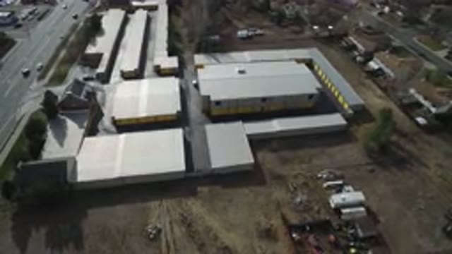 WESTMINSTER COLORADO-2016: Bird's Eye View Of Industrial Area With Cars Passing