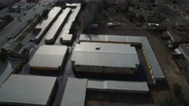 WESTMINSTER COLORADO-2016: Aerial View Of Industrial Buildings Near Road