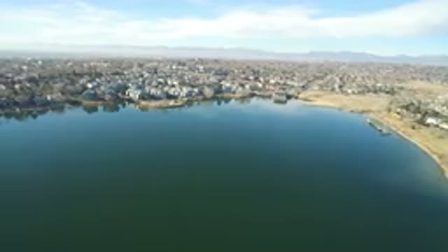 HIDDEN LAKE COLORADO-2016: Lake Full Of Water Nearby City With Huge Buildings