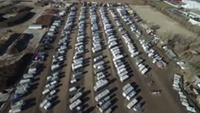HIDDEN LAKE COLORADO-2016: Top View Of Vehicles Parked Neatly