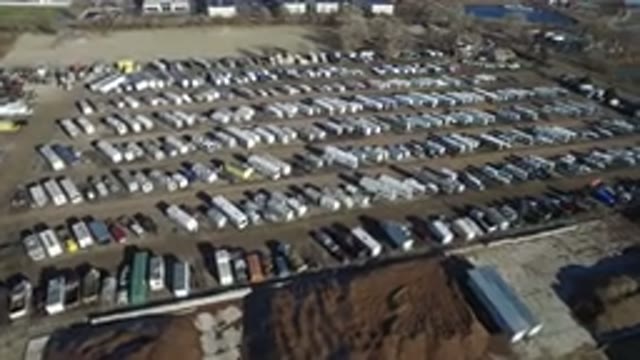 HIDDEN LAKE COLORADO-2016: Drone Video Of A Parking Lot Filled With Large