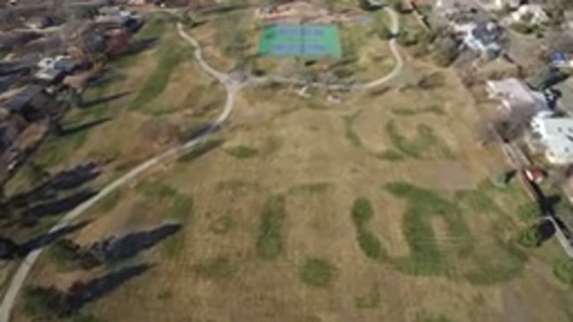 HIDDEN LAKE COLORADO-2016: Slow Top View Camera Movement Over Open Green Field