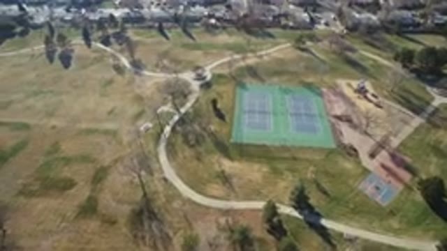 HIDDEN LAKE COLORADO-2016: Sports Ground Houses Trees Sport Ground Is Very